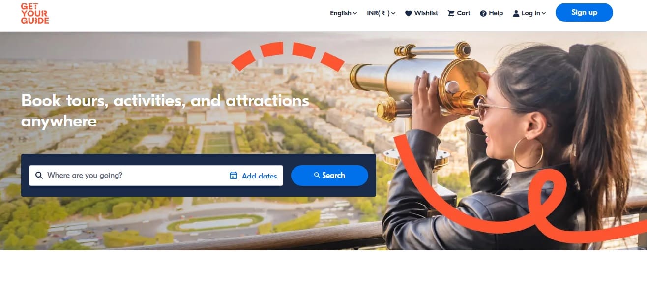 GetYourGuide .com homepage